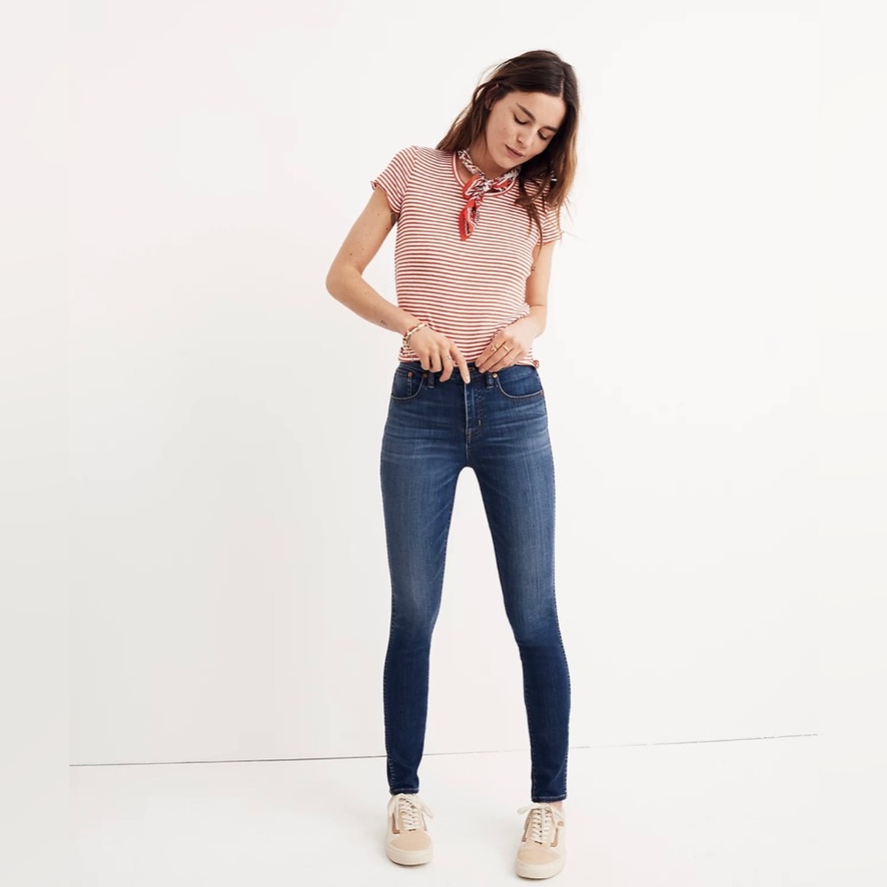 Madewell 10" High-Rise Skinny Jeans in Danny Wash: TENCEL™ Denim Edition